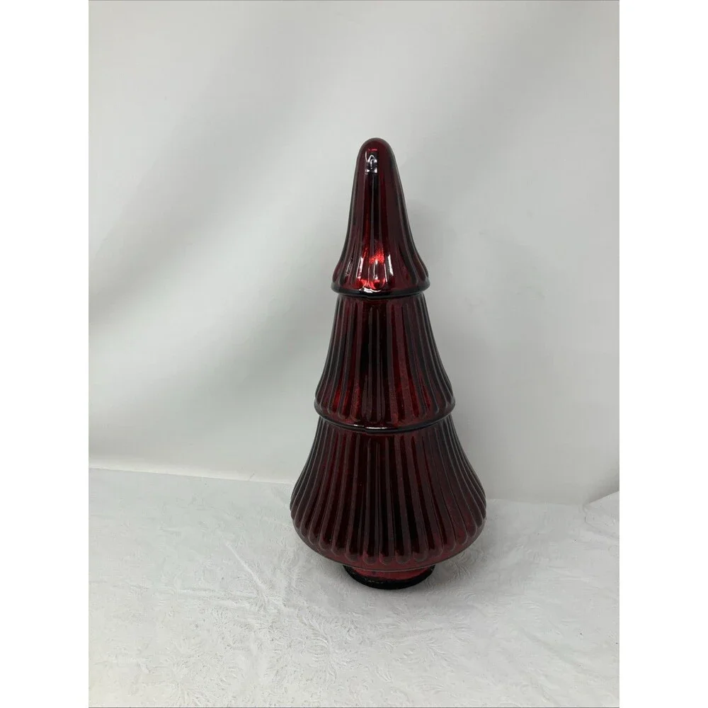 Red Glass Table Top Christmas Tree 13